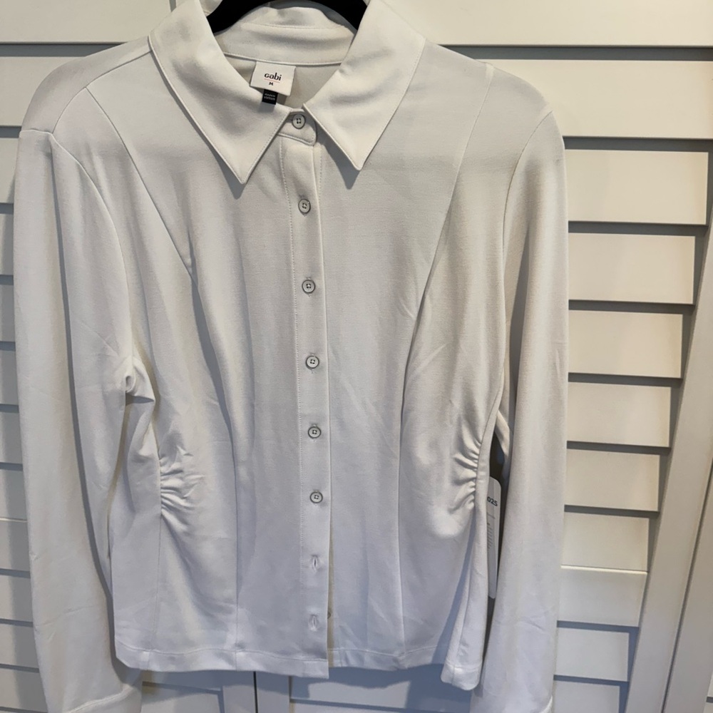 CAbi Cream Button-Down Women's Shirt - Picture 3 of 7